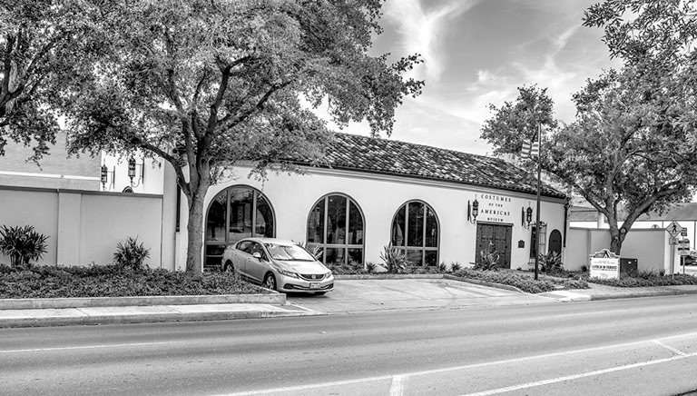 The building originally served as the freight room for the Southern Pacific Depot (1928) It now houses the Costumes of the Americas Museum. Exhibits feature textiles from the BHA’s permanent collection. 